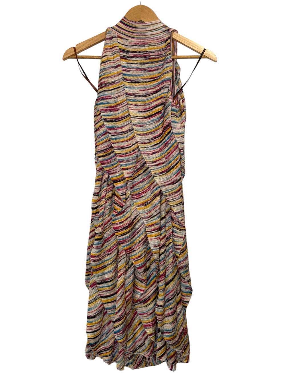 Missoni White Multicolor Ruffle Mini Dress Bow Knit 4 Wedding Guest Party NWT 🟡 - Picture 11 of 14